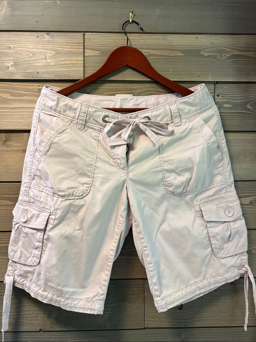 Light Pink Cargo Drawstring Women’s Shorts